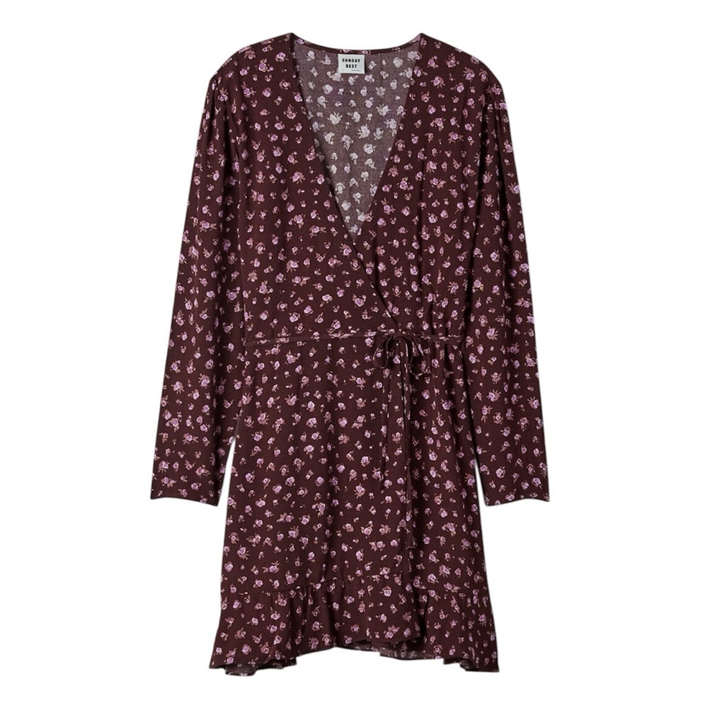 Aritzia Sunday Best Marion Mini Floral Wrap Dress Size S
